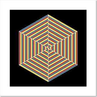 Split Rainbow Hex Posters and Art